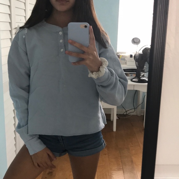 Brandy Melville Sweaters - Brandy Melville light blue sweater button up!